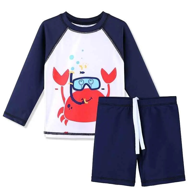 Long Sleeve Cartoon Swimwear for Toddlers
