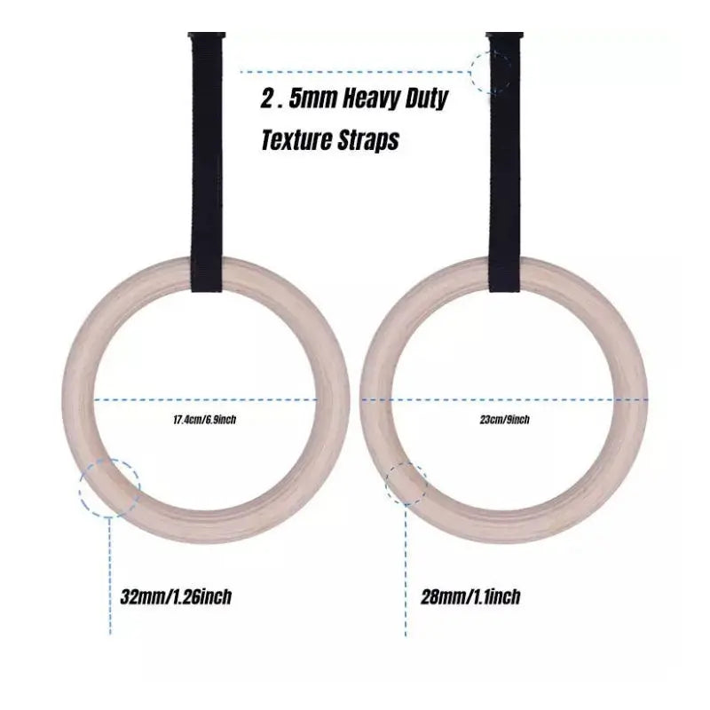 Calisthenics Wooded Gym Rings | Wooden Gymnastic Rings Swimcore