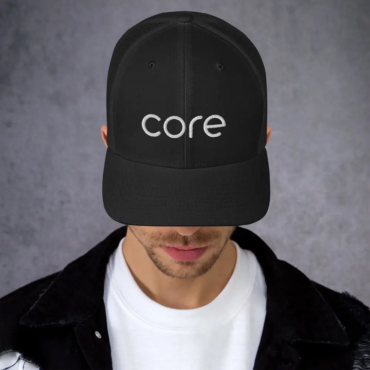 Core Hat Black | Swimming &amp; Fitness Coach | Trucker Cap Swimcore
