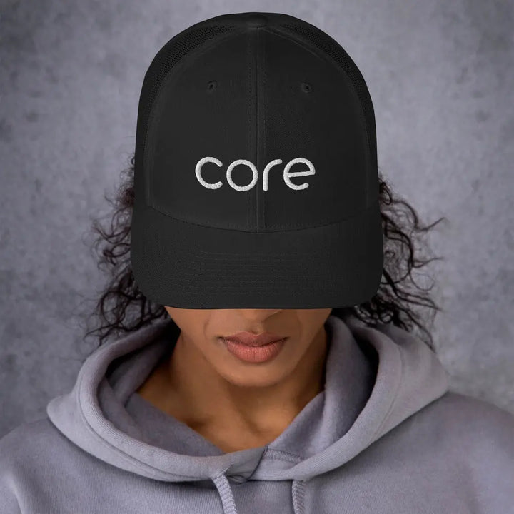 Core Hat Black | Swimming &amp; Fitness Coach | Trucker Cap Swimcore