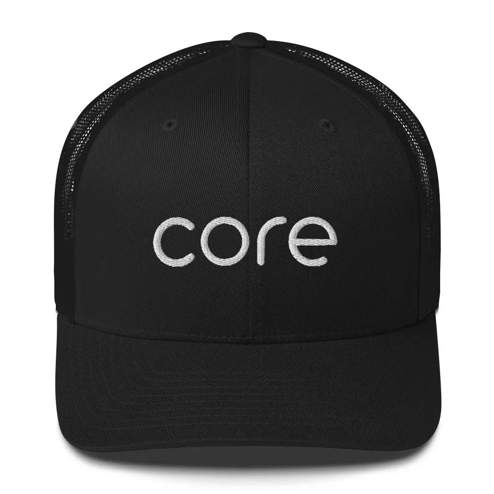 Core Hat Black | Swimming &amp; Fitness Coach | Trucker Cap Swimcore