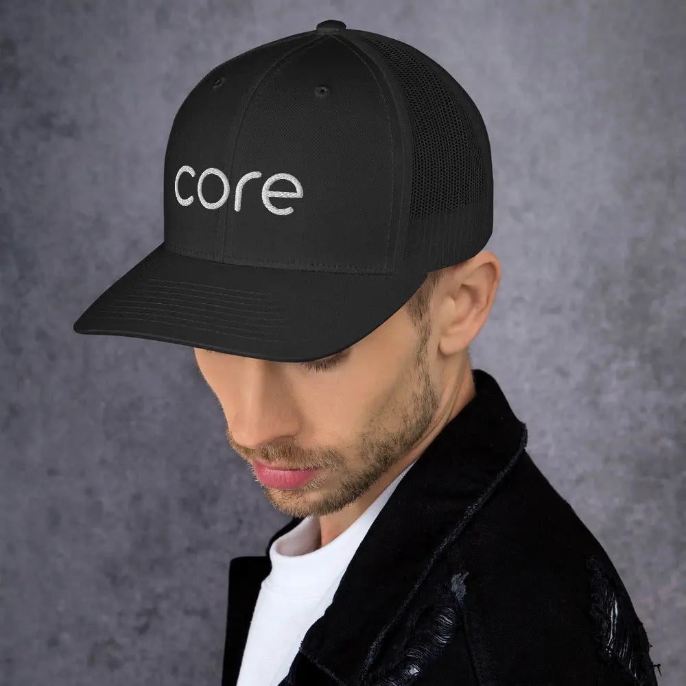 Core Hat Black | Swimming &amp; Fitness Coach | Trucker Cap Swimcore