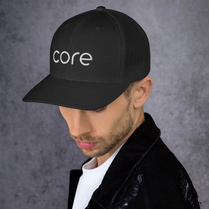 Core Hat Black | Swimming &amp; Fitness Coach | Trucker Cap Swimcore
