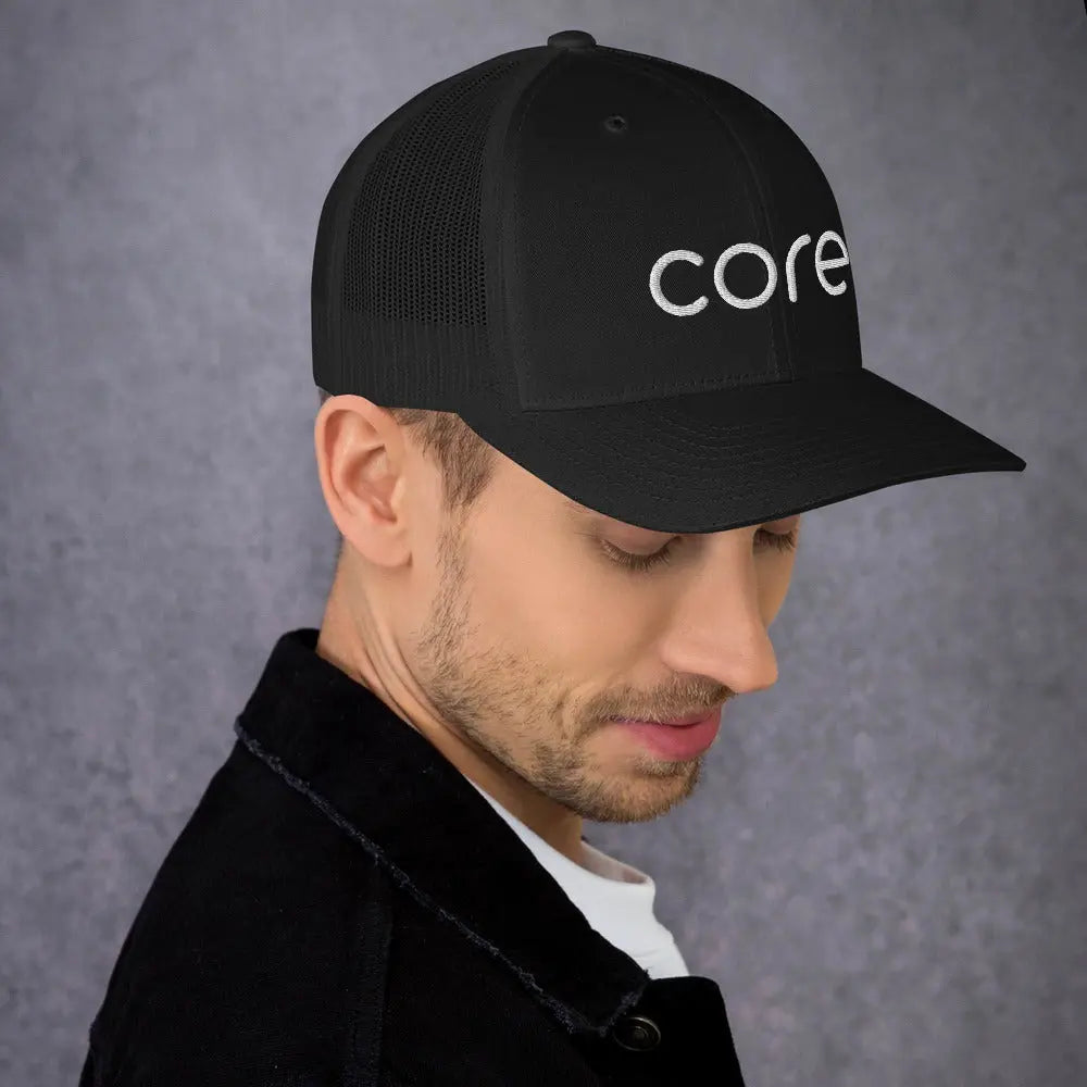 Core Hat Black | Swimming &amp; Fitness Coach | Trucker Cap Swimcore