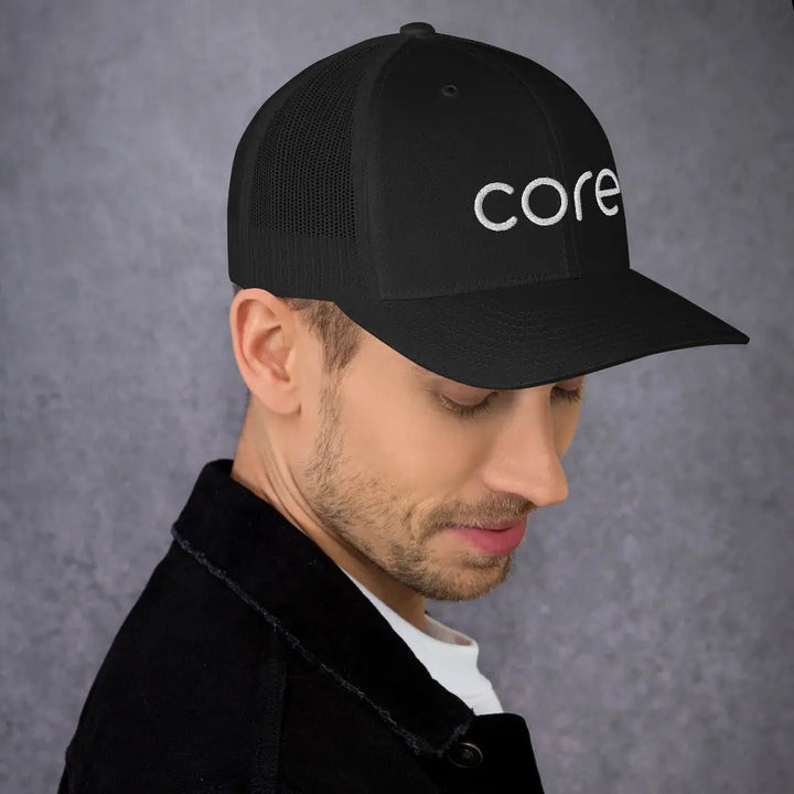 Core Hat Black | Swimming &amp; Fitness Coach | Trucker Cap Swimcore
