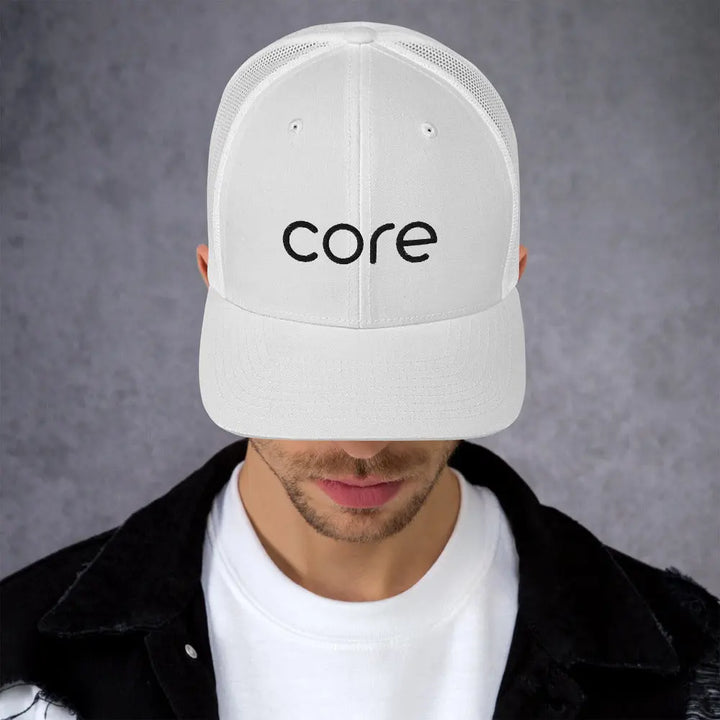 Core Hat White | Swimming &amp; Fitness Coach | Trucker Cap Swimcore