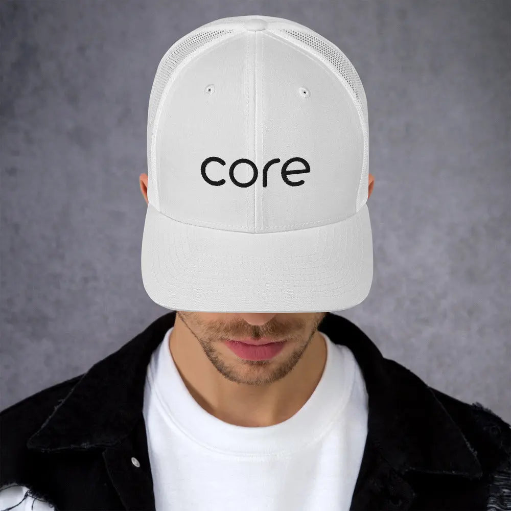 Core Hat White | Swimming & Fitness Coach | Trucker Cap Swimcore