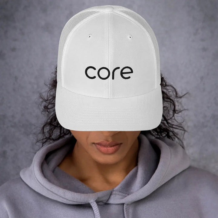 Core Hat White | Swimming &amp; Fitness Coach | Trucker Cap Swimcore