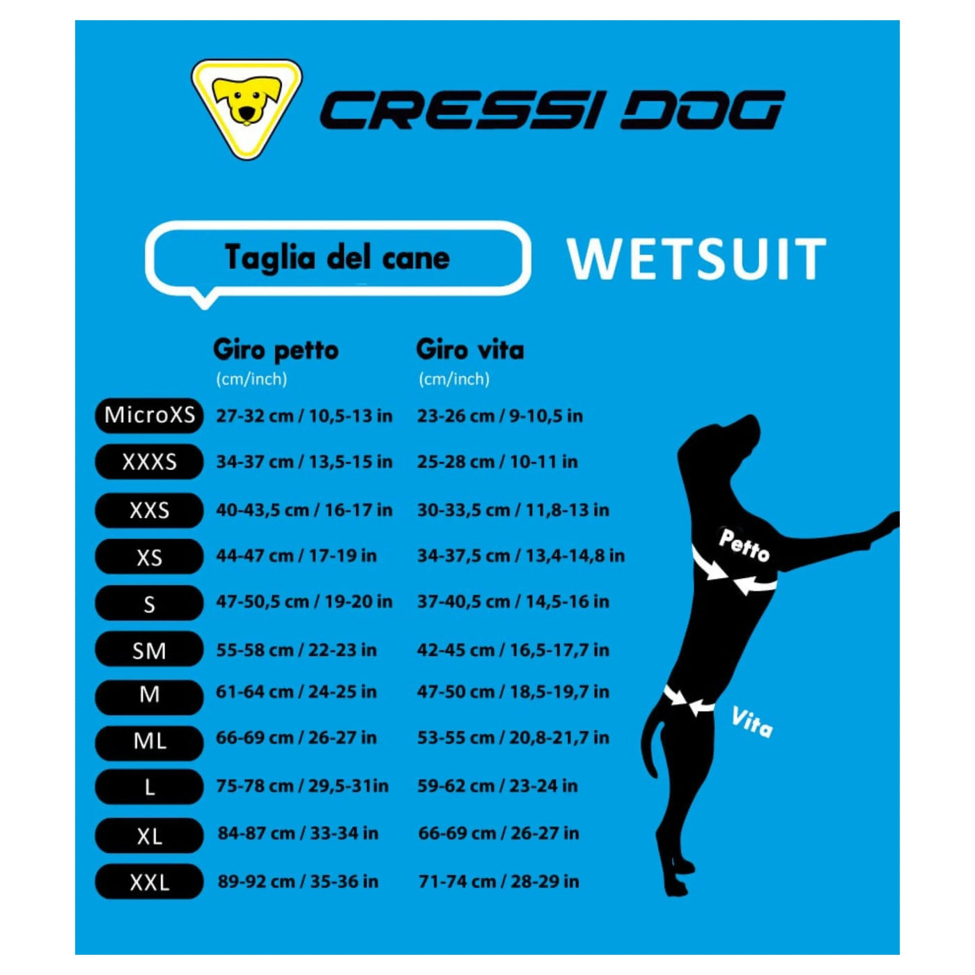 Dog Wetsuits Medium Sizes | CRESSI DOG 1 Swimcore