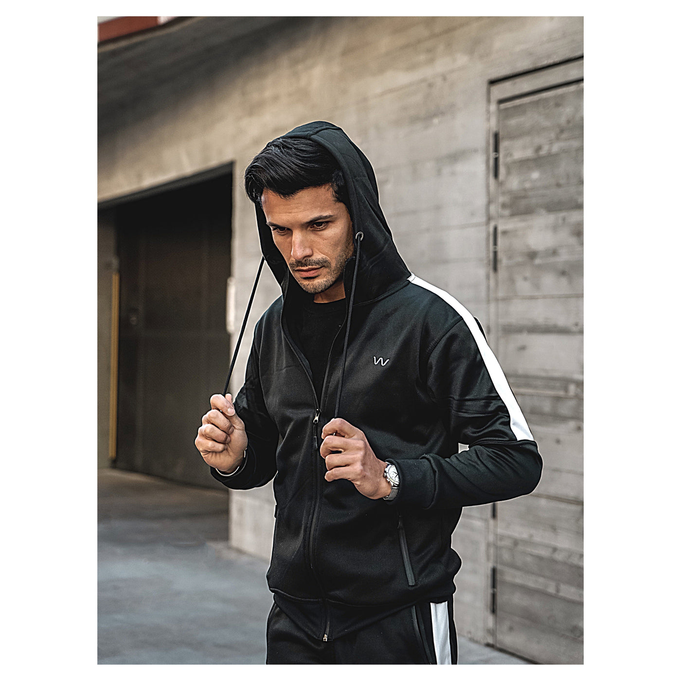 East London Tracksuit | Men's 2 Pieces Black Tracksuit Swimcore