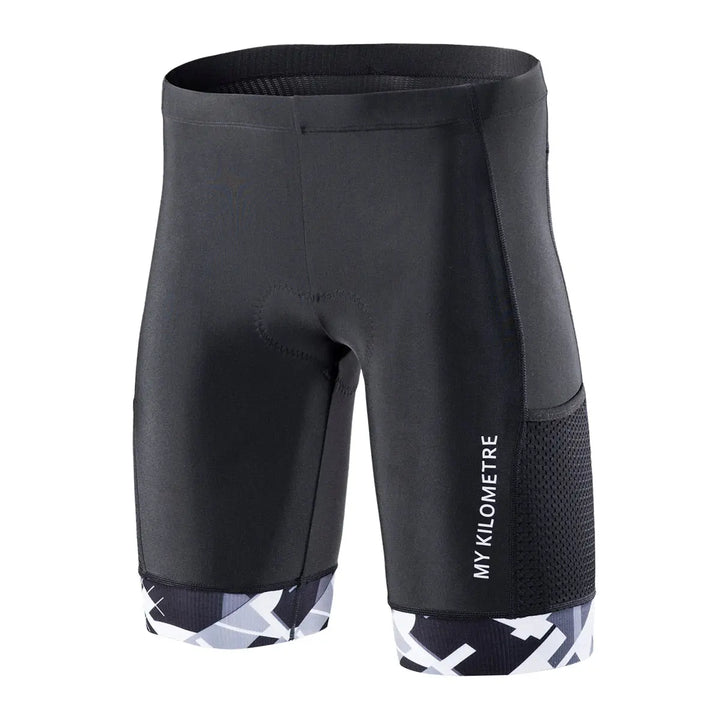 MY KILOMETRE Triathlon Shorts Mens 9&amp;quot; | Easy Reach Leg Pockets | Chamois for Long-Distance Tri Race Cycling Shorts Swimcore