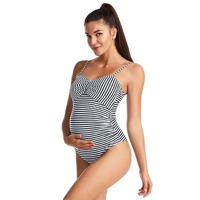Maternity Swimsuit One-Piece | Zebra Black White Swimcore