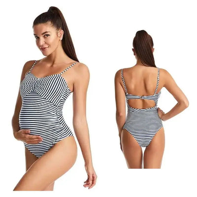 Maternity Swimsuit One-Piece | Zebra Black White Swimcore