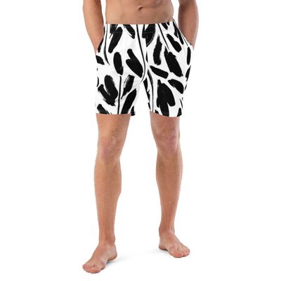 Men Swim Shorts Design | Black and White Swimsuit Swimcore