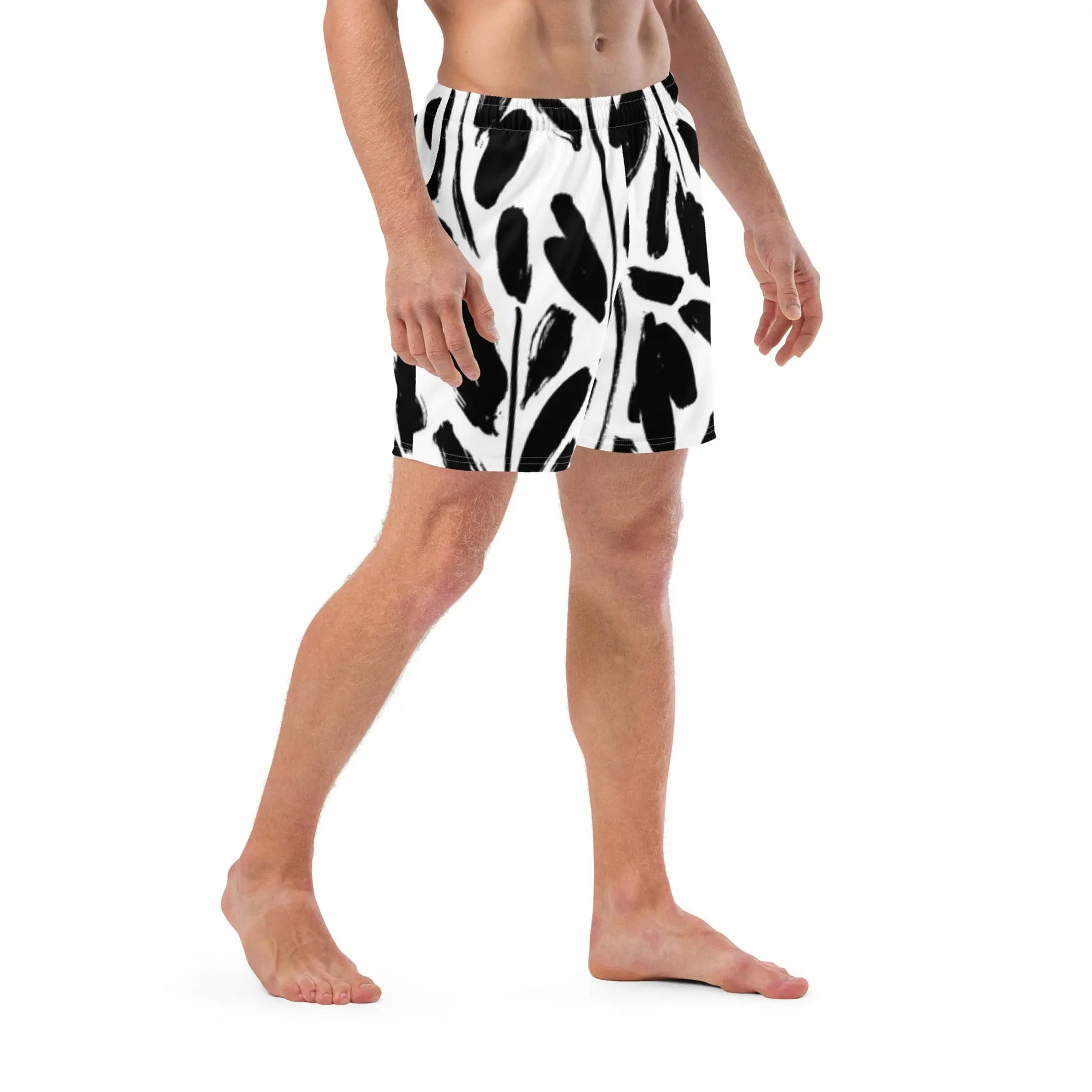Men Swimming Shorts Design Black and White Colour Swimsuit Swimcore