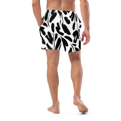 Men Swim Shorts Design | Black and White Swimsuit Swimcore