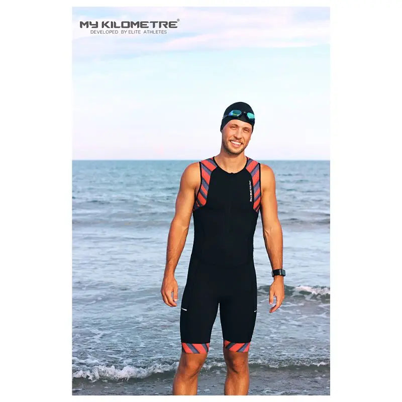 Men Triathlon Suit Sleeveless | Tri Race Suit Skinsuits Swim Cycle Run Swimcore
