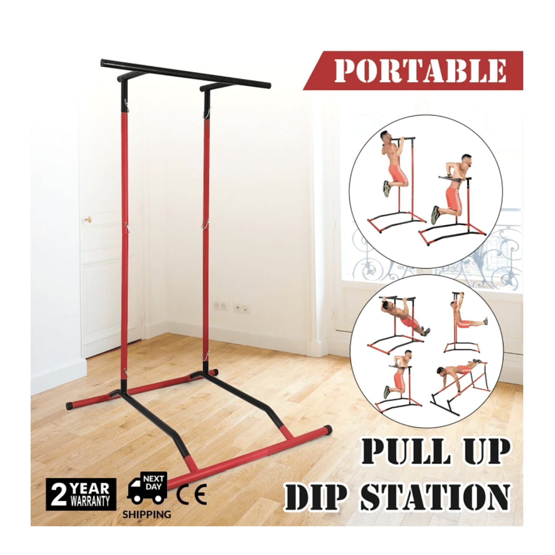 Portable pull up bar & dip station online