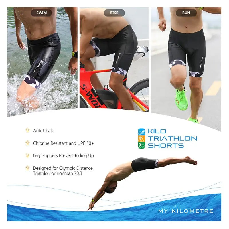 Triathlon Mens Cycling Shorts Men s Tri Swim Run Cycle Short Swimcore